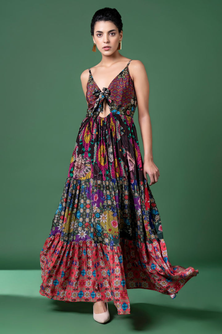 Sylvan Print Tier Dress-Siddhartha Bansal