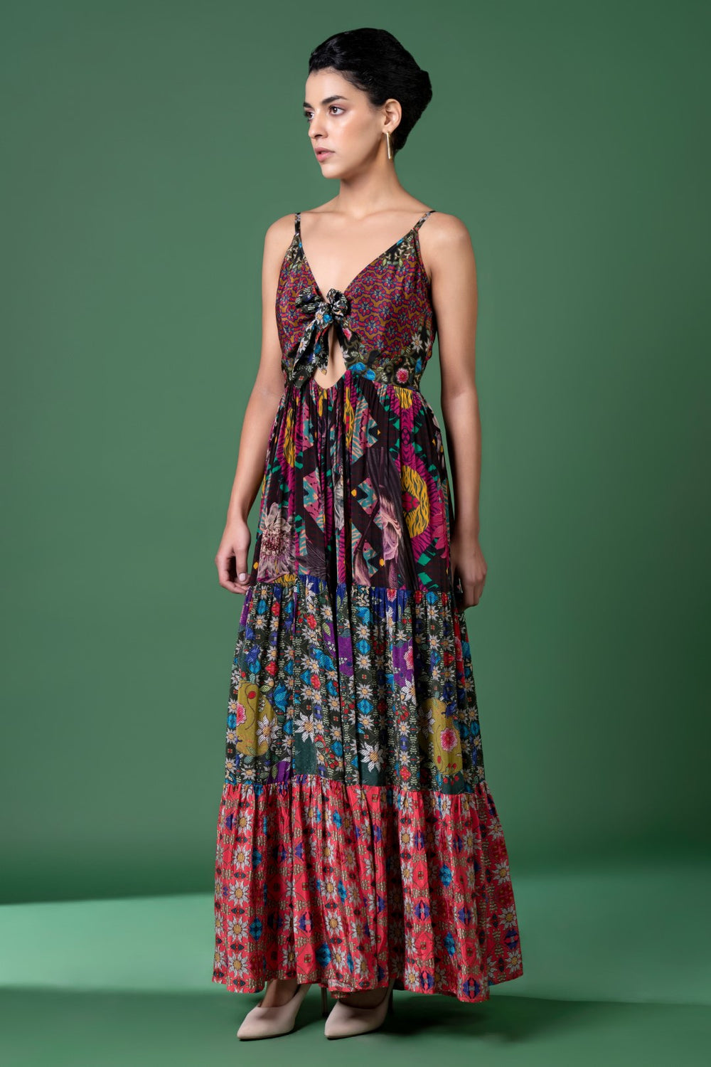 Sylvan Print Tier Dress-Siddhartha Bansal