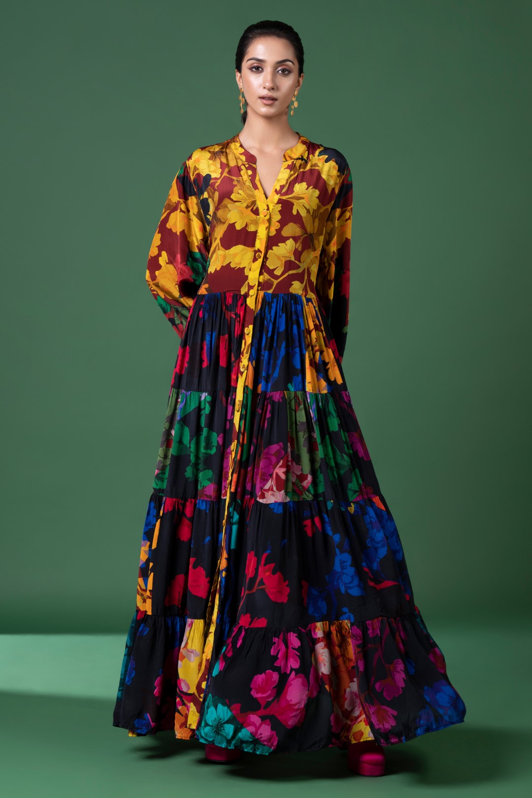 Arcadia Print Tier Dress-Siddhartha Bansal