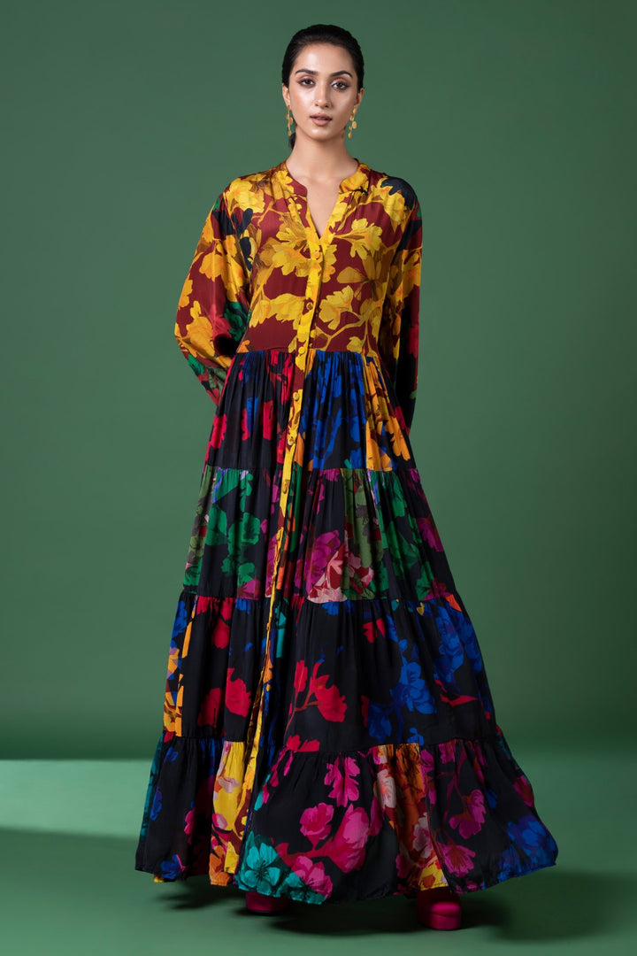 Arcadia Print Tier Dress-Siddhartha Bansal