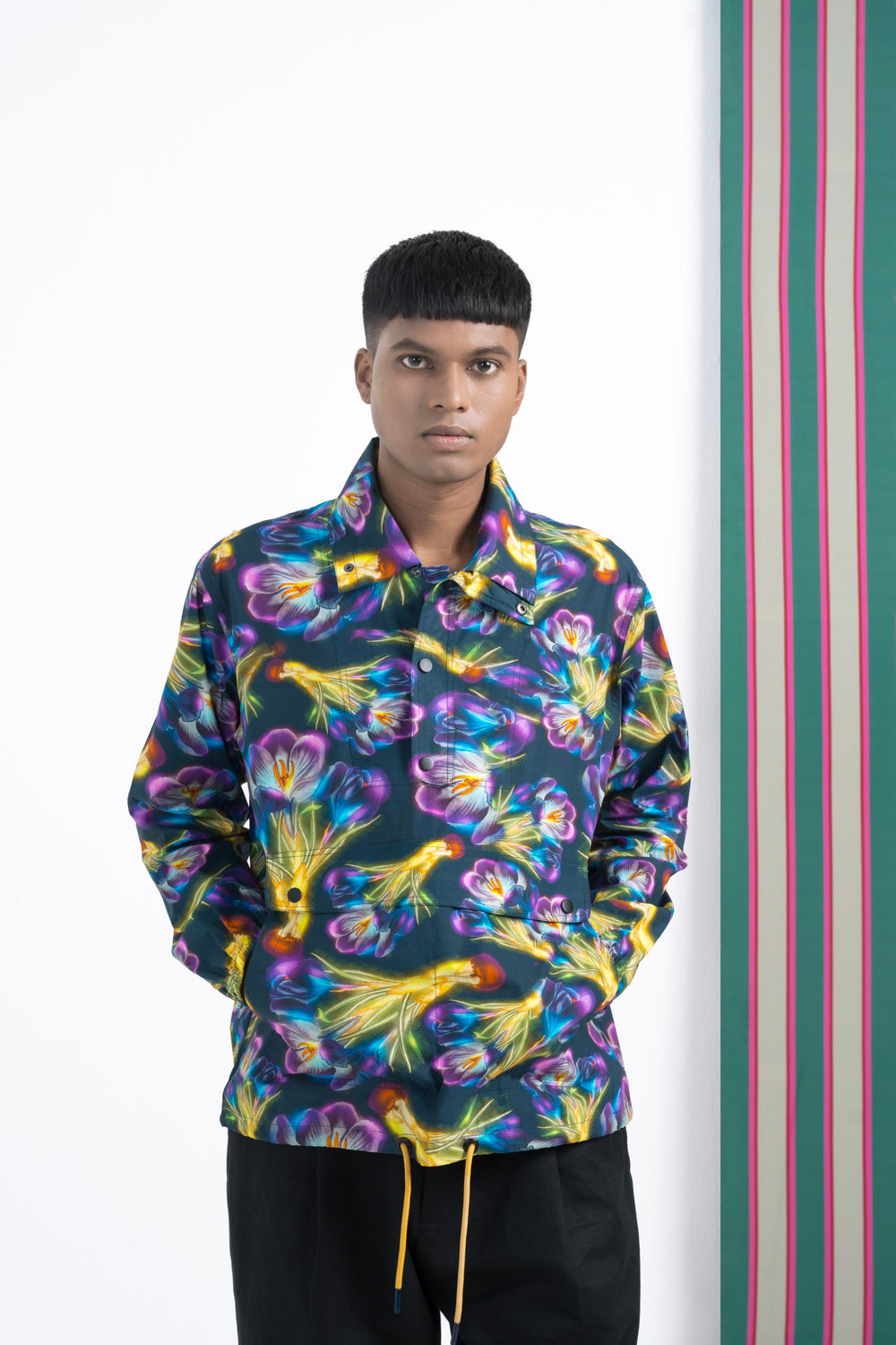 Night Bloom Pullover Jacket-JACKETS-Siddhartha Bansal