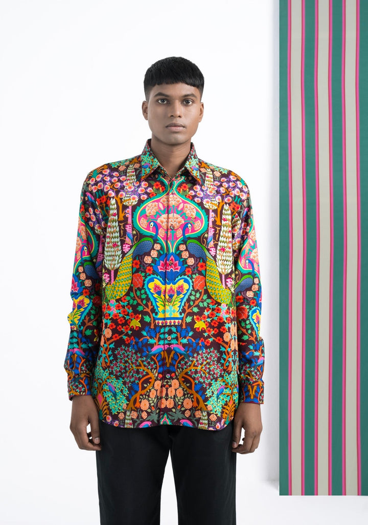Brown Bagh Shirt-Shirts-Siddhartha Bansal
