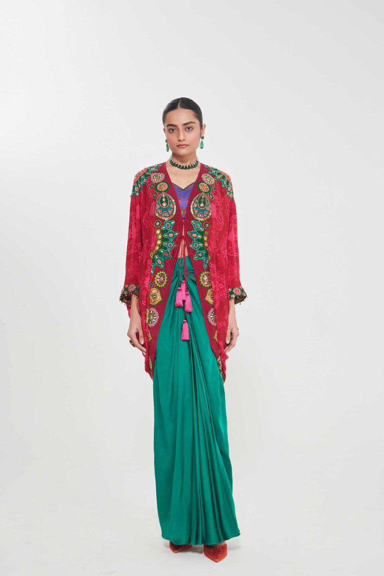 RUBY SHRUG SET-Kaftan-Siddhartha Bansal
