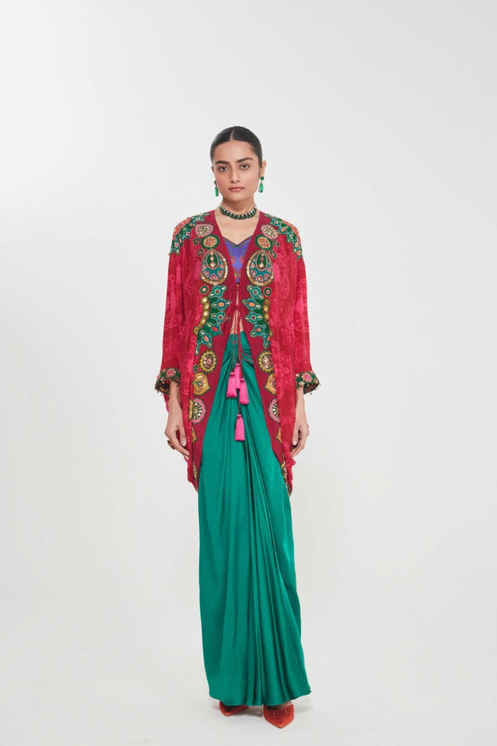 RUBY SHRUG SET-Kaftan-Siddhartha Bansal