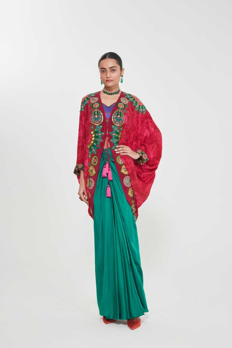RUBY SHRUG SET-Kaftan-Siddhartha Bansal