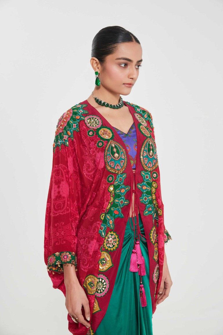 RUBY SHRUG SET-Kaftan-Siddhartha Bansal