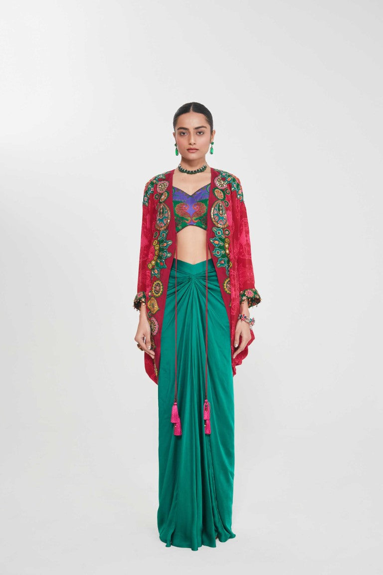 RUBY SHRUG SET-Kaftan-Siddhartha Bansal