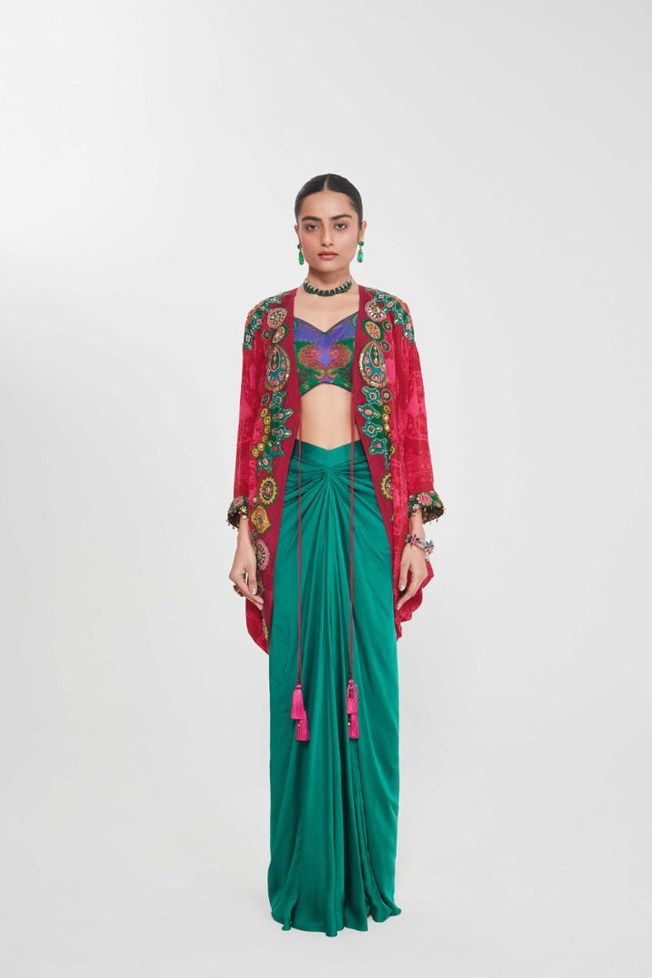 RUBY SHRUG SET-Kaftan-Siddhartha Bansal