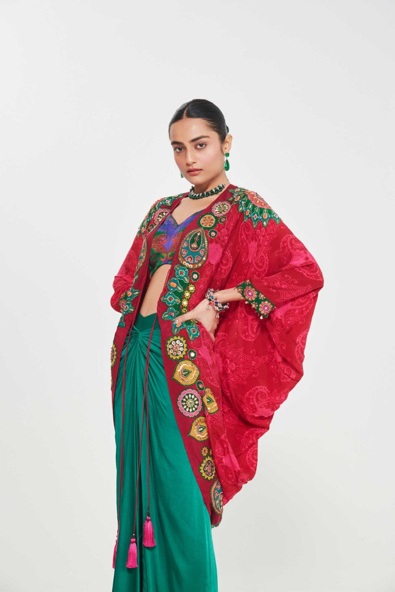 RUBY SHRUG SET-Kaftan-Siddhartha Bansal