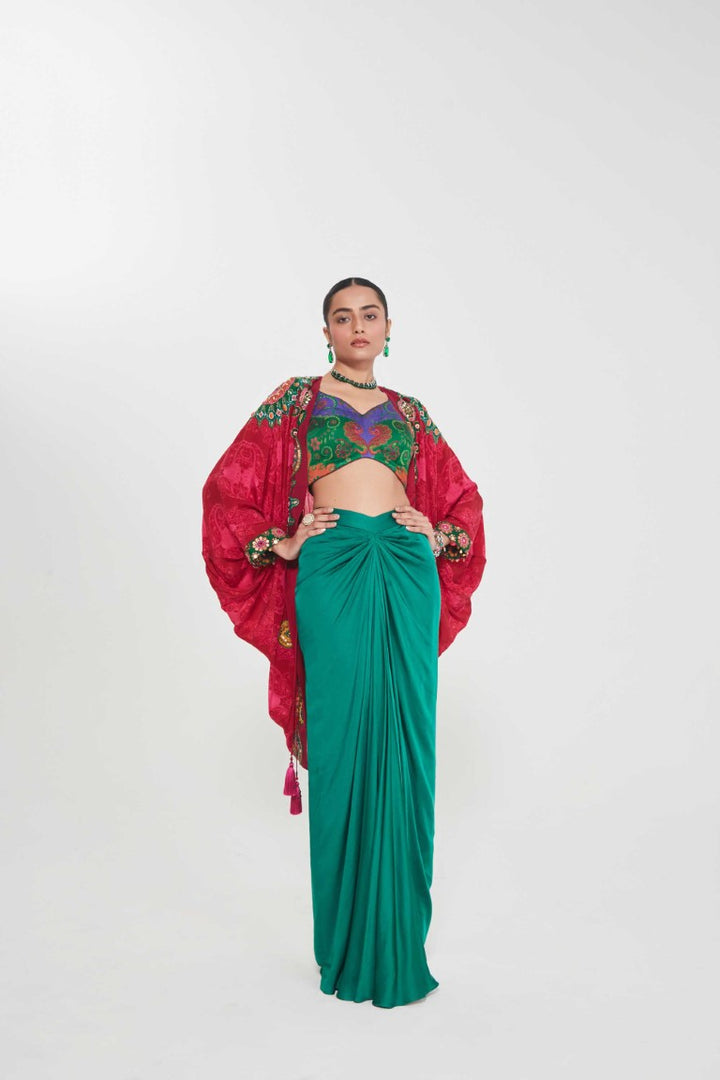 RUBY SHRUG SET-Kaftan-Siddhartha Bansal