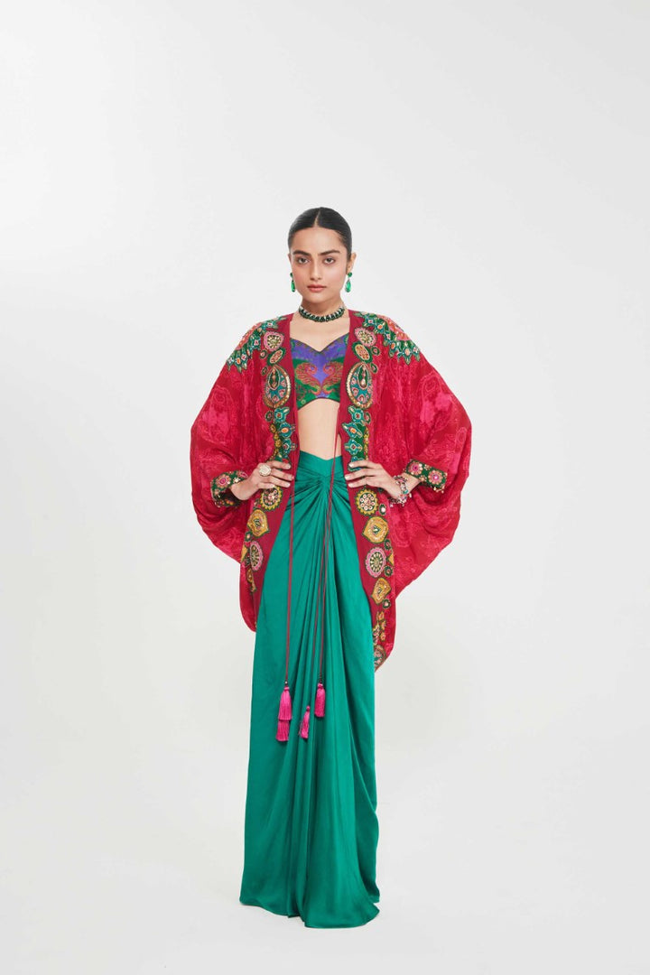 RUBY SHRUG SET-Kaftan-Siddhartha Bansal