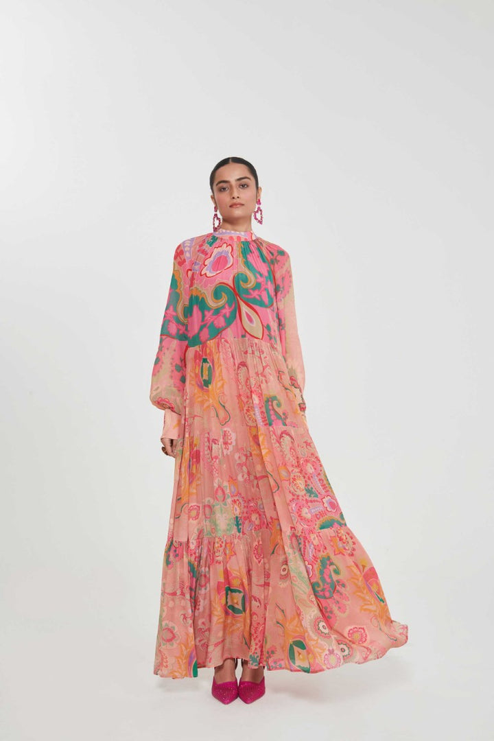 FARHA TIERED DRESS-Dresses-Siddhartha Bansal