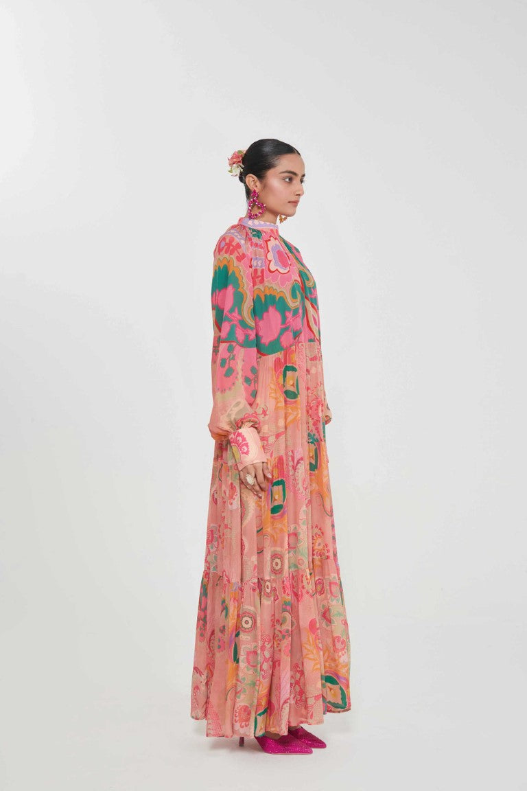 FARHA TIERED DRESS-Dresses-Siddhartha Bansal