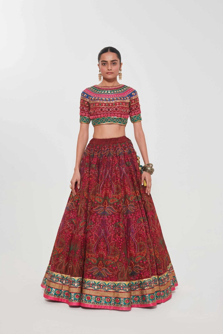 RUBI LEHANGA SET-Kaftan-Siddhartha Bansal