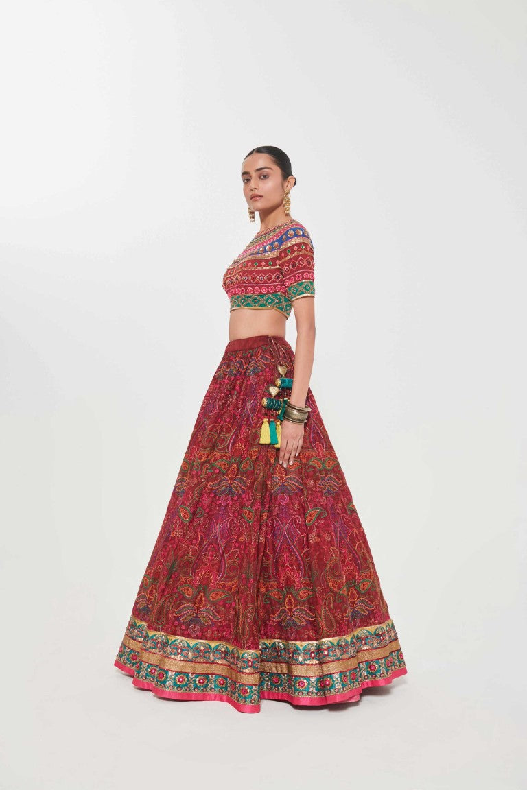 RUBI LEHANGA SET-Kaftan-Siddhartha Bansal