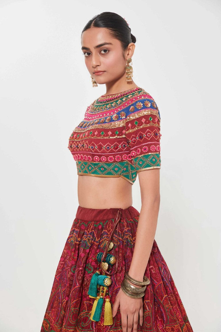 RUBI LEHANGA SET-Kaftan-Siddhartha Bansal