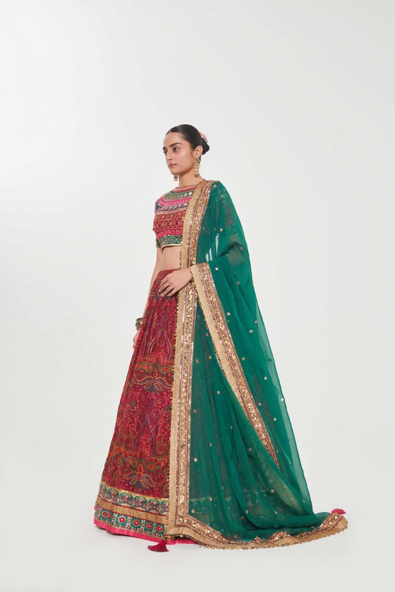 RUBI LEHANGA SET-Kaftan-Siddhartha Bansal