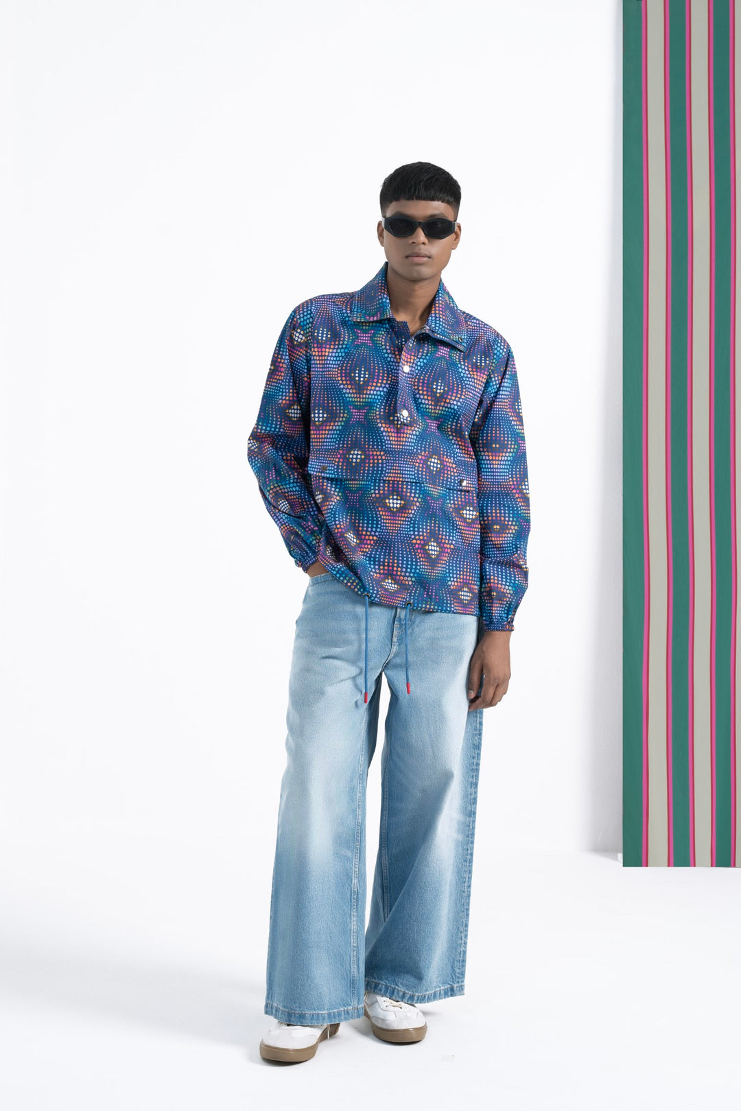 Purple Illusion Pullover Jacket-JACKETS-Siddhartha Bansal