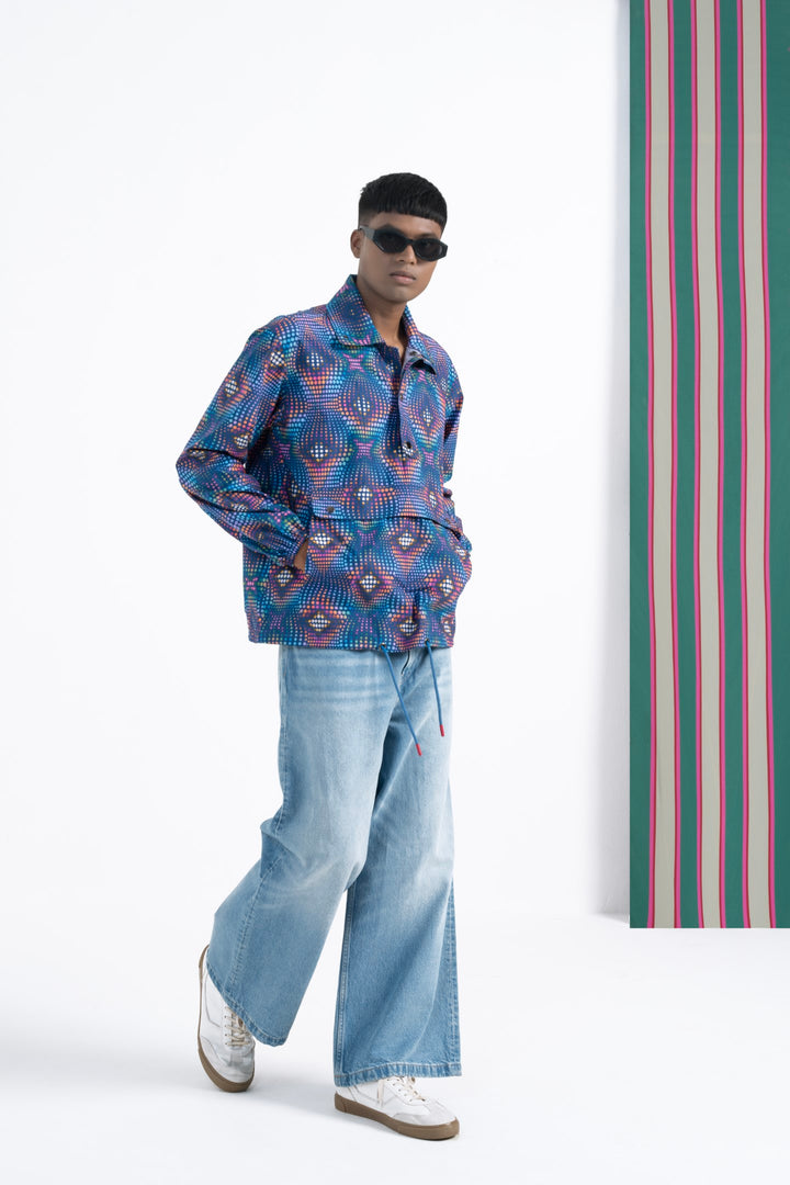Purple Illusion Pullover Jacket-JACKETS-Siddhartha Bansal