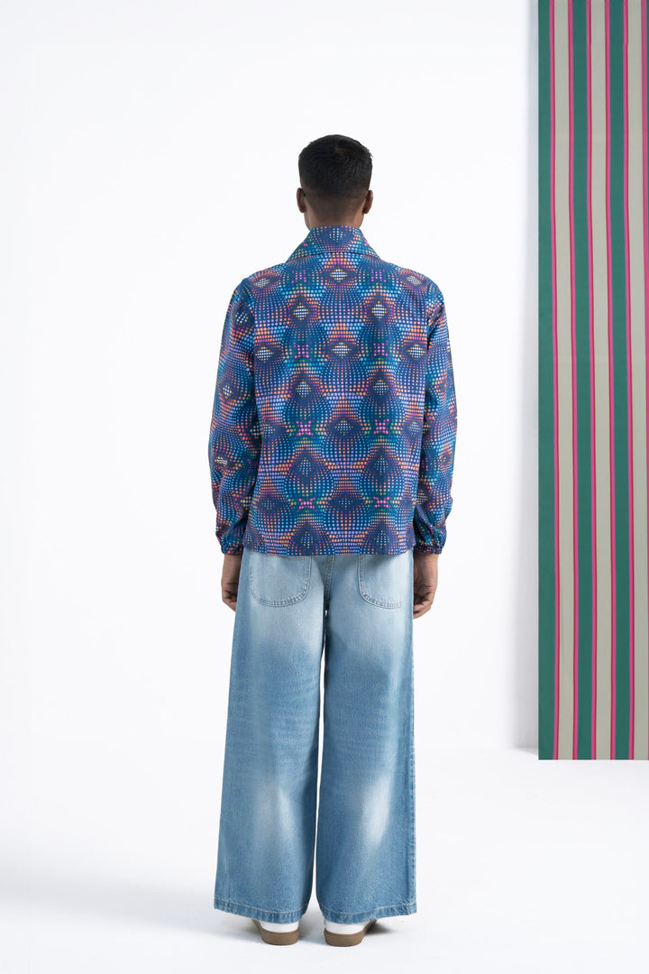 Purple Illusion Pullover Jacket-JACKETS-Siddhartha Bansal
