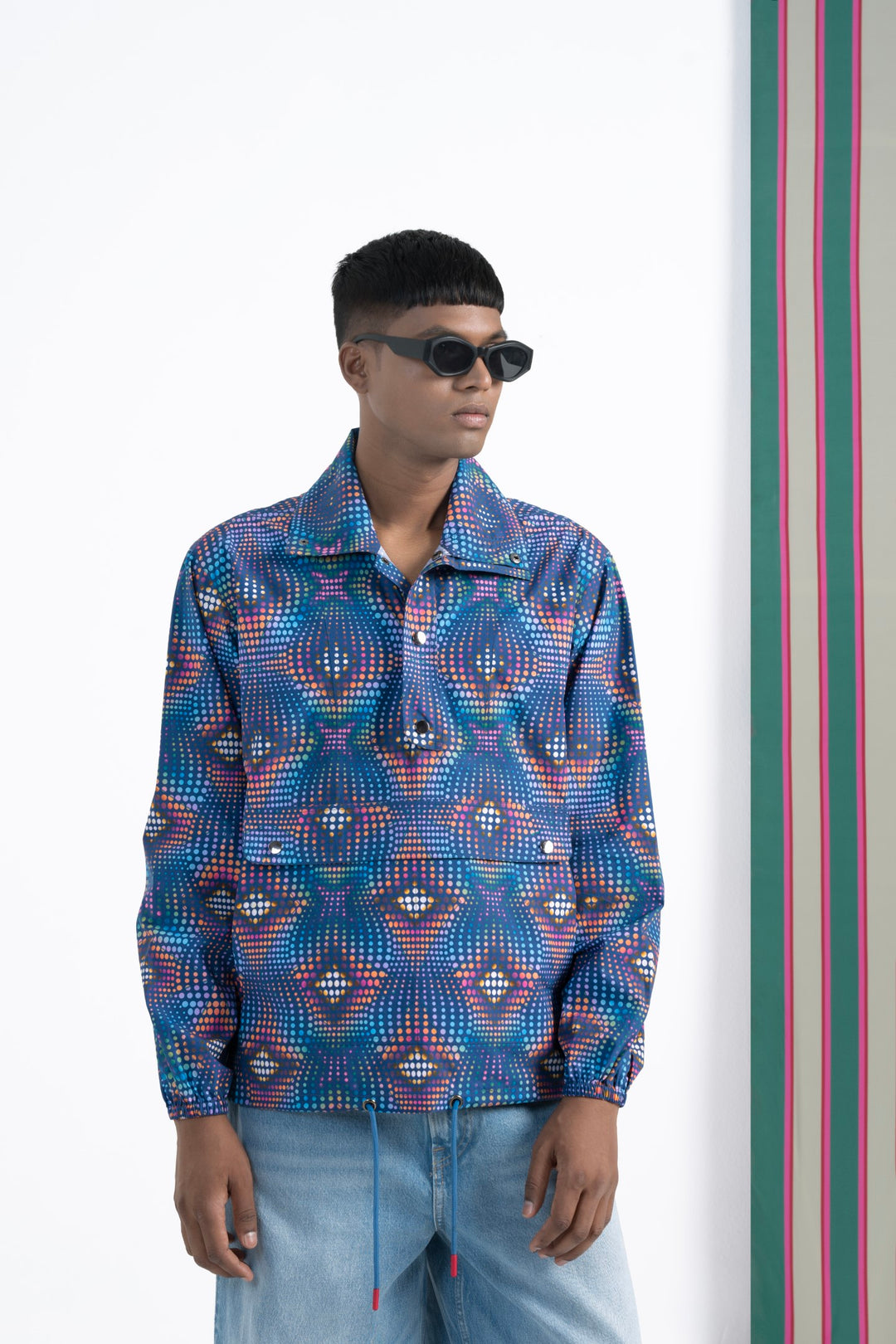 Purple Illusion Pullover Jacket-JACKETS-Siddhartha Bansal