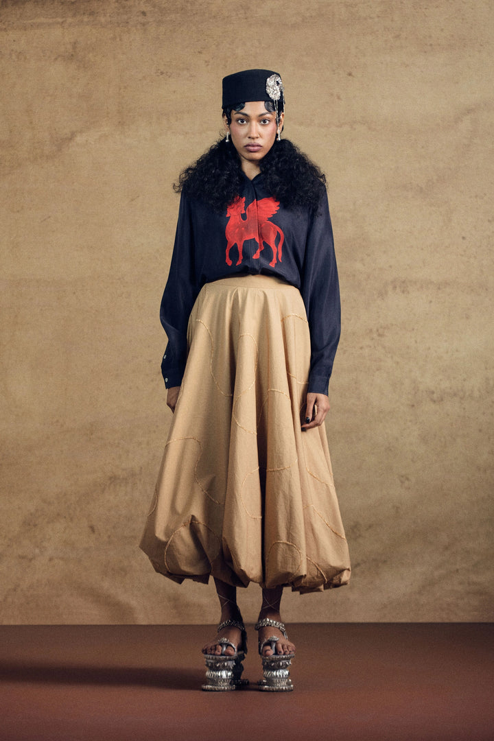 Paisley Band Gala Jacket And Beidge Ballon Skirt Set