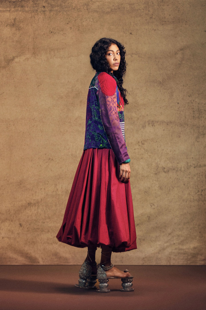 Multi Panel Jacket And Ballon Skirt Set