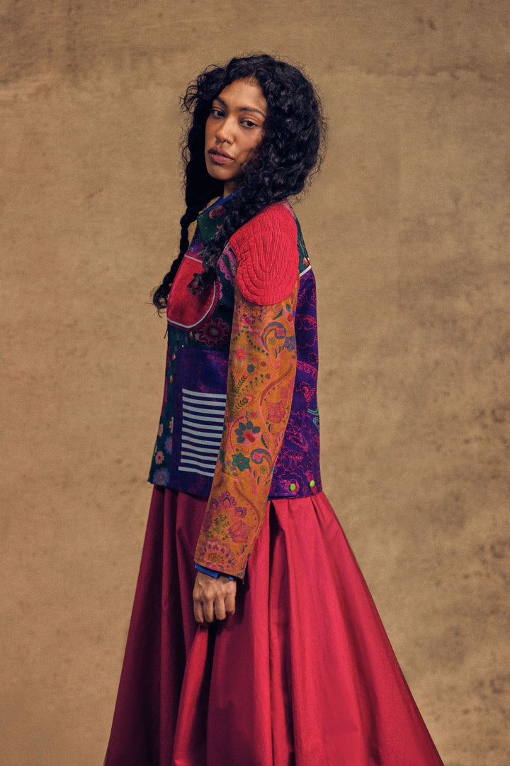 Multi Panel Jacket And Ballon Skirt Set