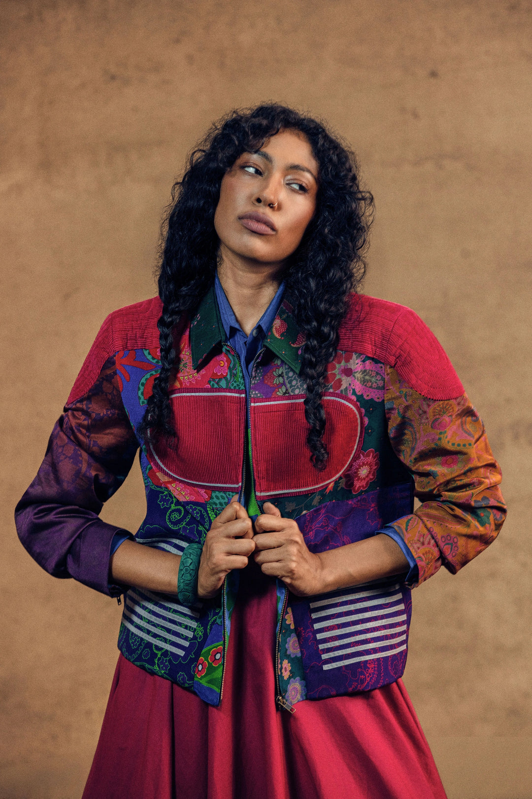Multi Panel Jacket And Ballon Skirt Set