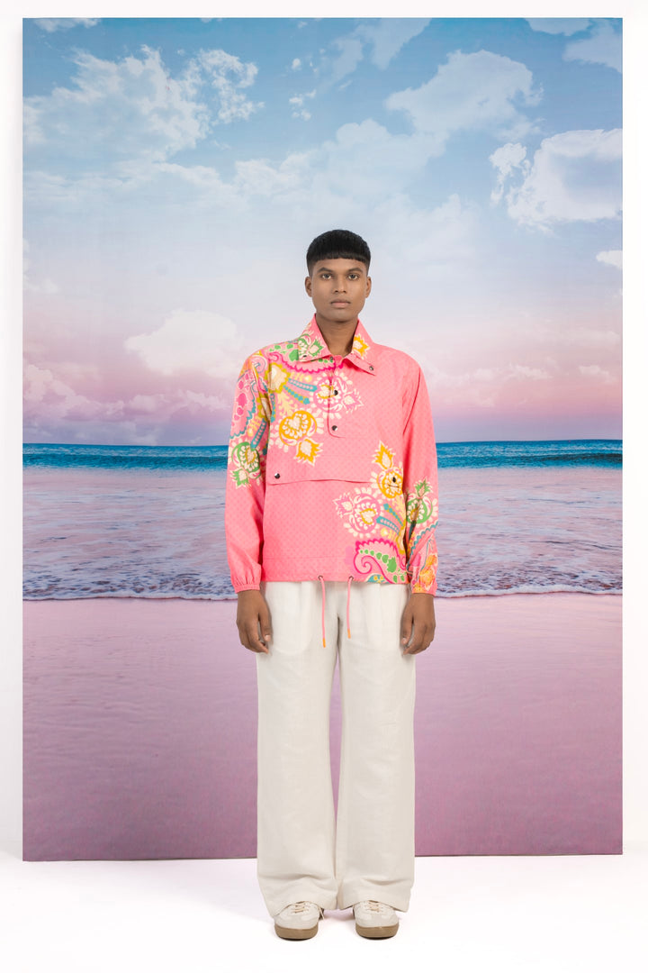 Candy Pink Pullover Jacket-JACKETS-Siddhartha Bansal