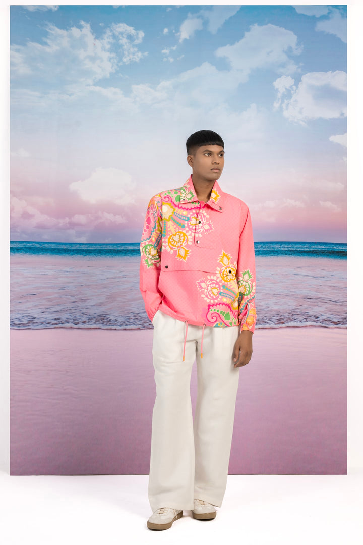 Candy Pink Pullover Jacket-JACKETS-Siddhartha Bansal