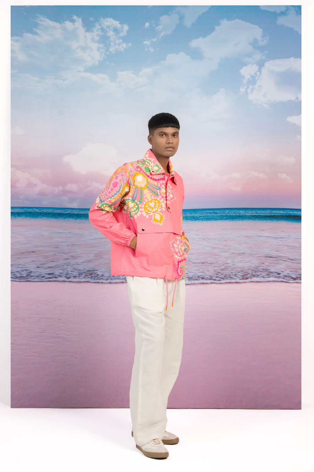 Candy Pink Pullover Jacket-JACKETS-Siddhartha Bansal