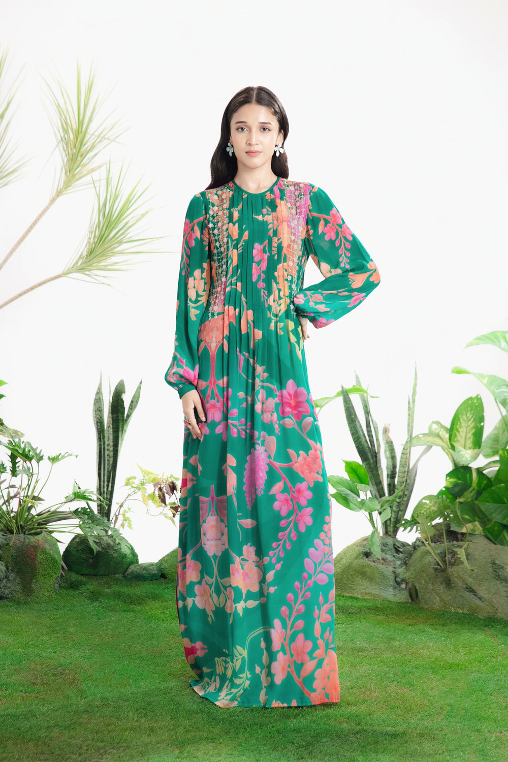 RIO PINTUCK KAFTAN DRESS-Kaftan, Dress-Siddhartha Bansal