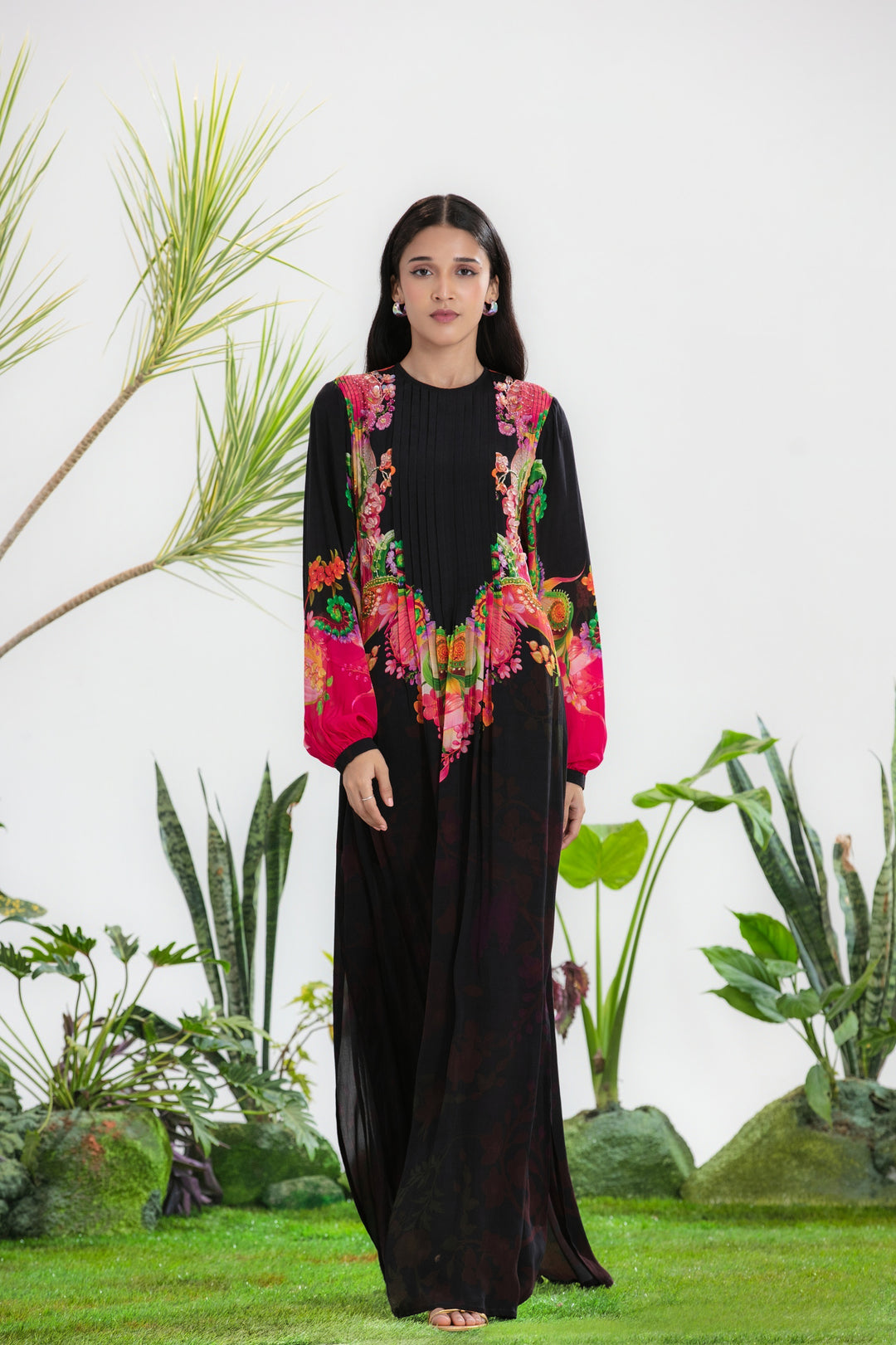 STARDUST PINTUCK KAFTAN DRESS-Kaftan, Dress-Siddhartha Bansal