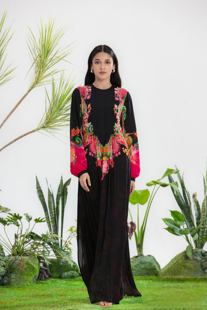 STARDUST PINTUCK KAFTAN DRESS-Kaftan, Dress-Siddhartha Bansal