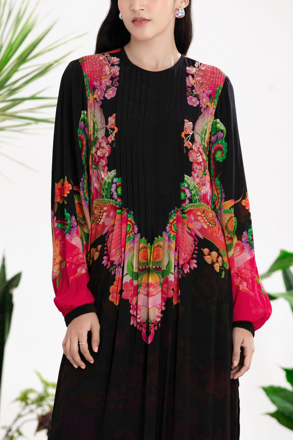 STARDUST PINTUCK KAFTAN DRESS-Kaftan, Dress-Siddhartha Bansal