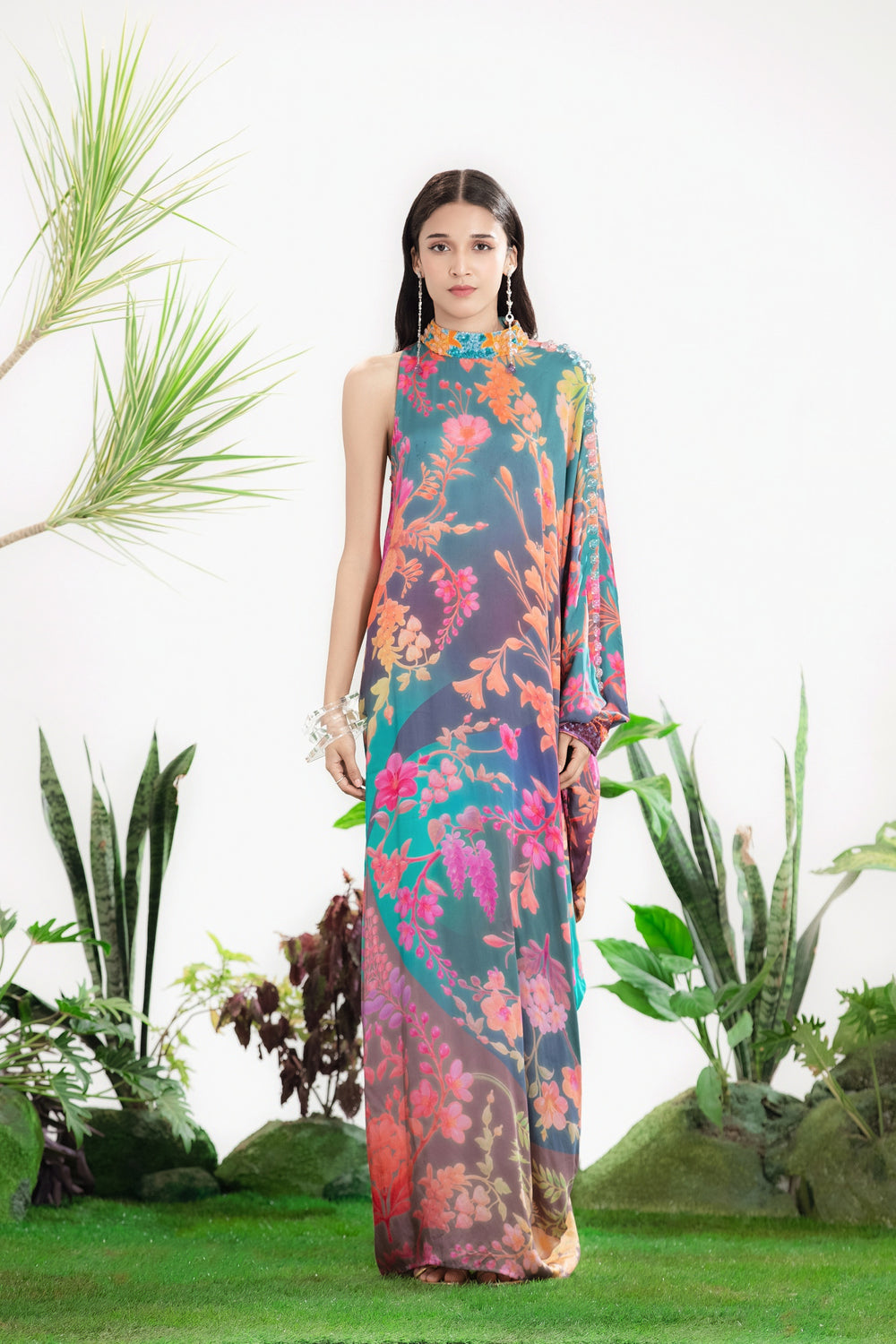 MIDNIGHT DANCE KAFTAN DRESS-Kaftan, Dress-Siddhartha Bansal