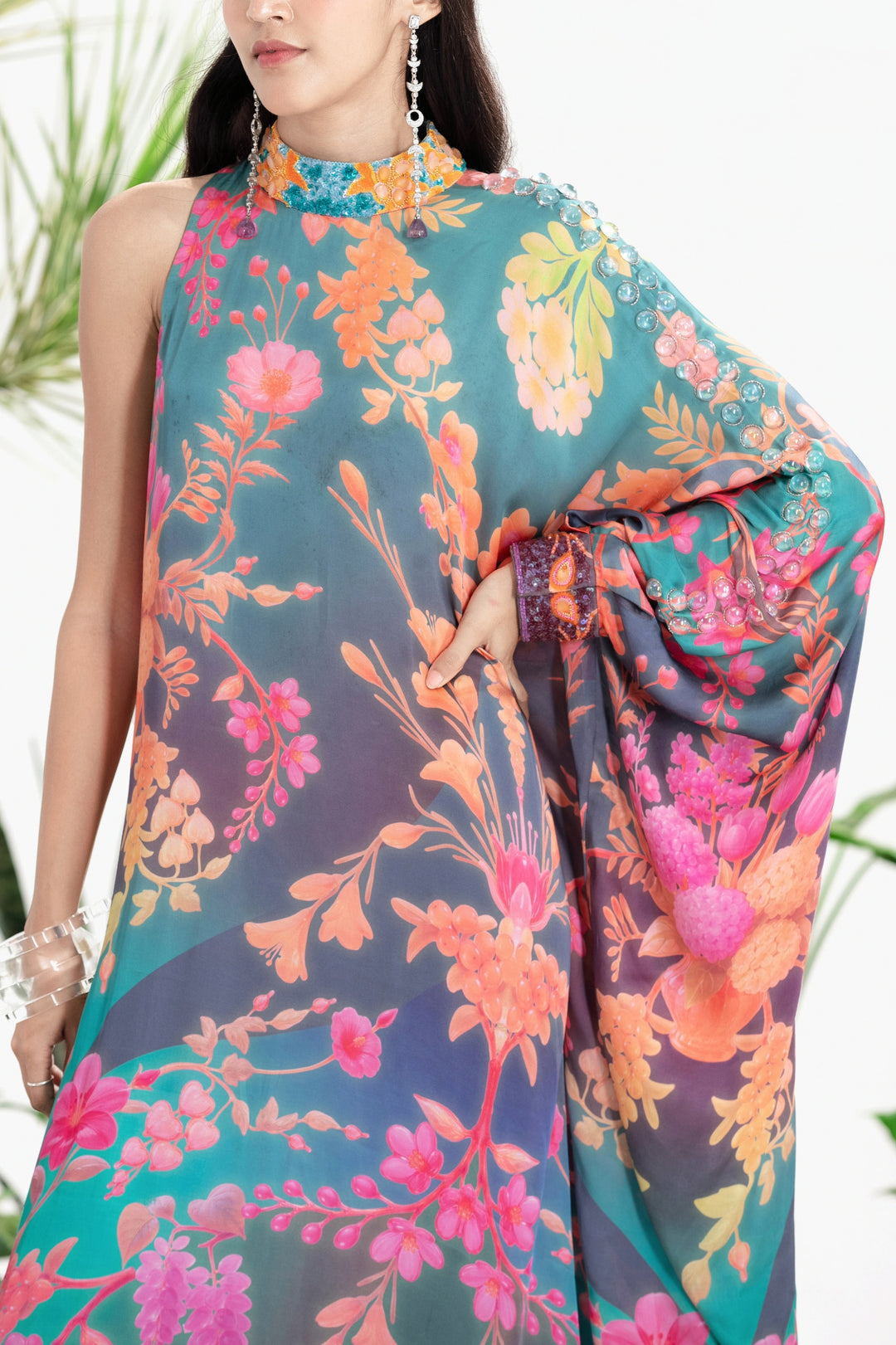 MIDNIGHT DANCE KAFTAN DRESS-Kaftan, Dress-Siddhartha Bansal