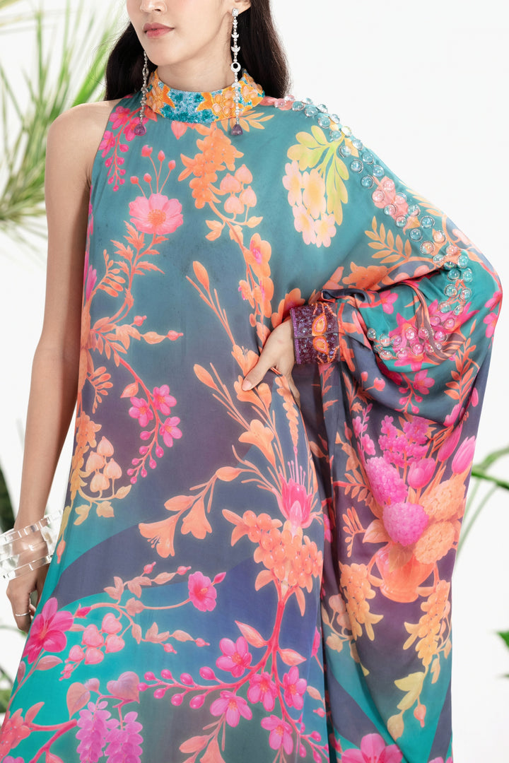 MIDNIGHT DANCE KAFTAN DRESS-Kaftan, Dress-Siddhartha Bansal