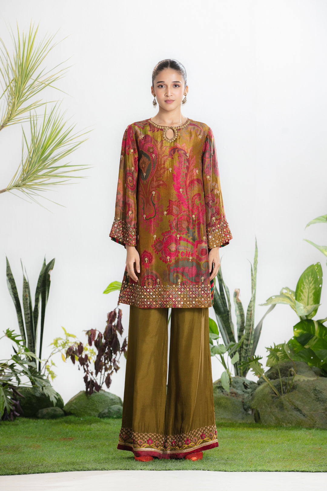 VASUDHA PRINTED KURTA SET-Kaftan-Siddhartha Bansal