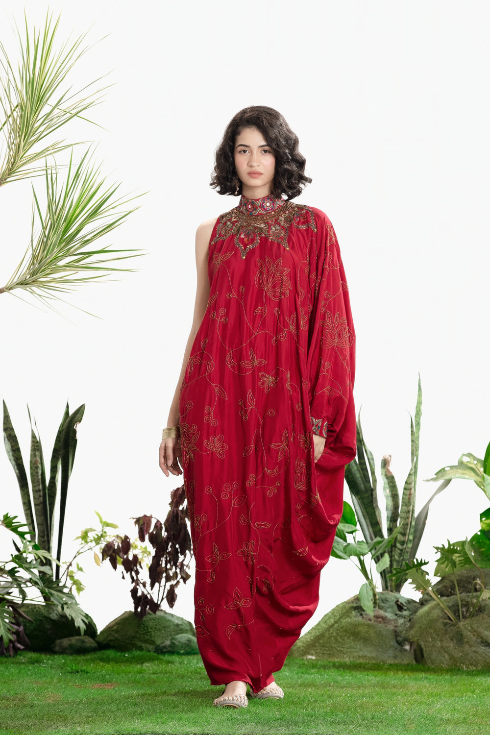 SOMA ONESHOULDER DRESS-Kaftan-Siddhartha Bansal