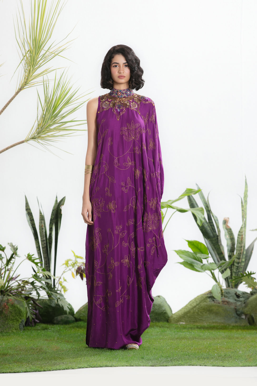 VANYAA ONESHOULDER DRESS-Kaftan-Siddhartha Bansal