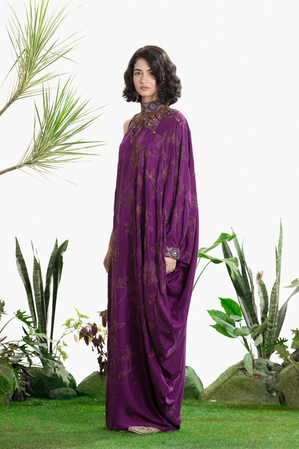VANYAA ONESHOULDER DRESS-Kaftan-Siddhartha Bansal