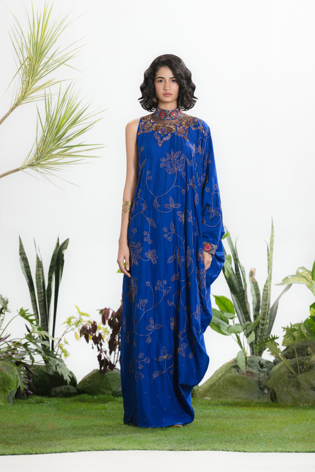 ANIKA ONESHOULDER DRESS-Kaftan-Siddhartha Bansal