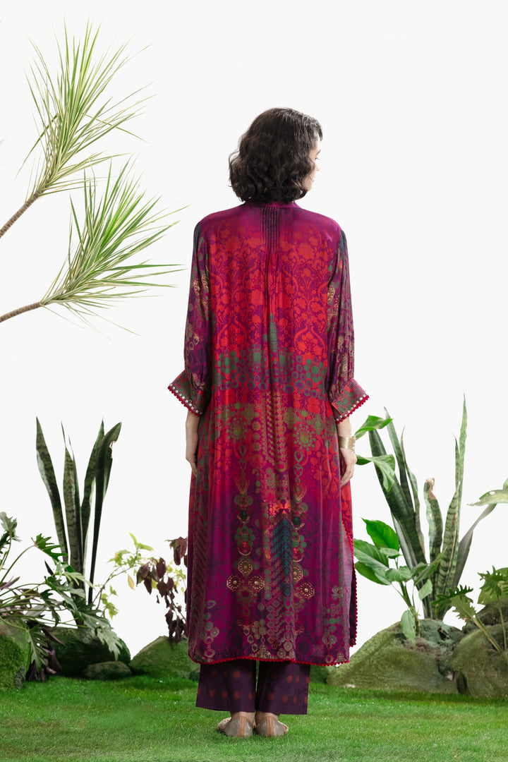 PURPLE PRINTED KURTA SET-Kaftan-Siddhartha Bansal