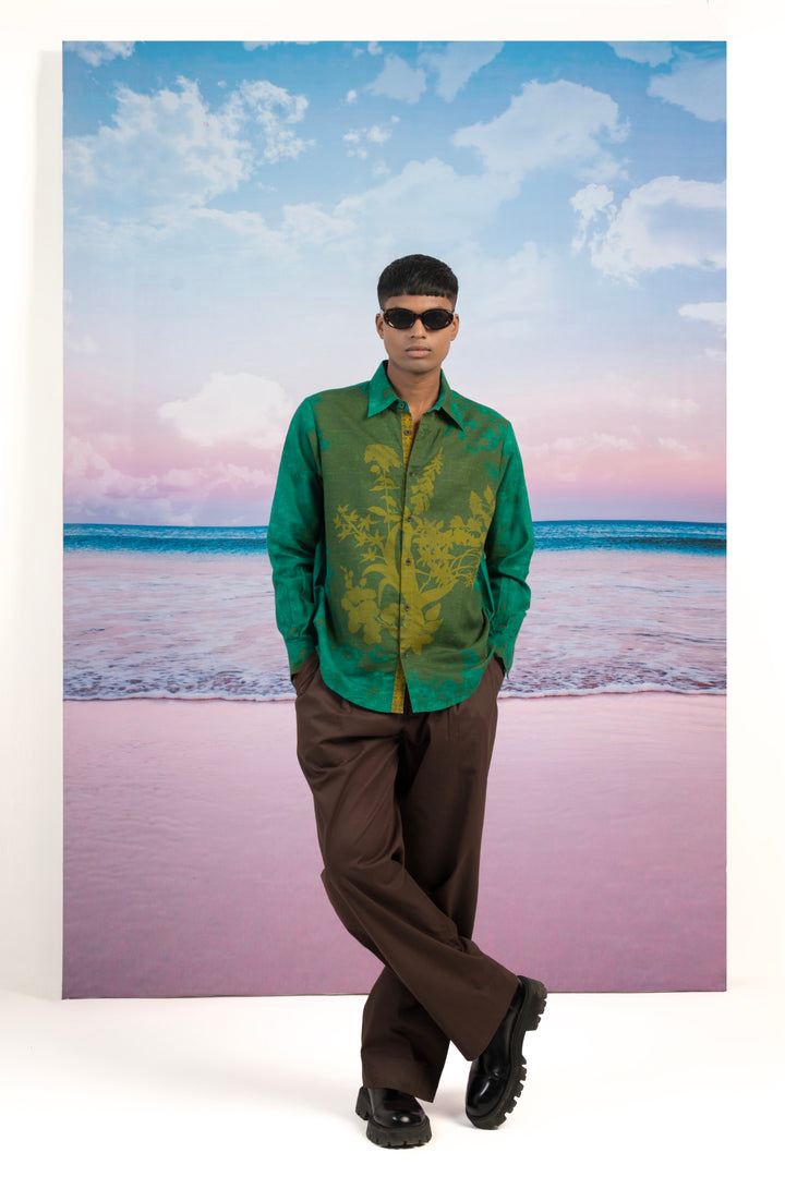 Deep Forest Linen Shirt-Shirts-Siddhartha Bansal