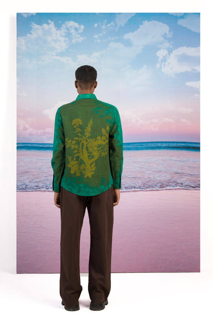 Deep Forest Linen Shirt-Shirts-Siddhartha Bansal