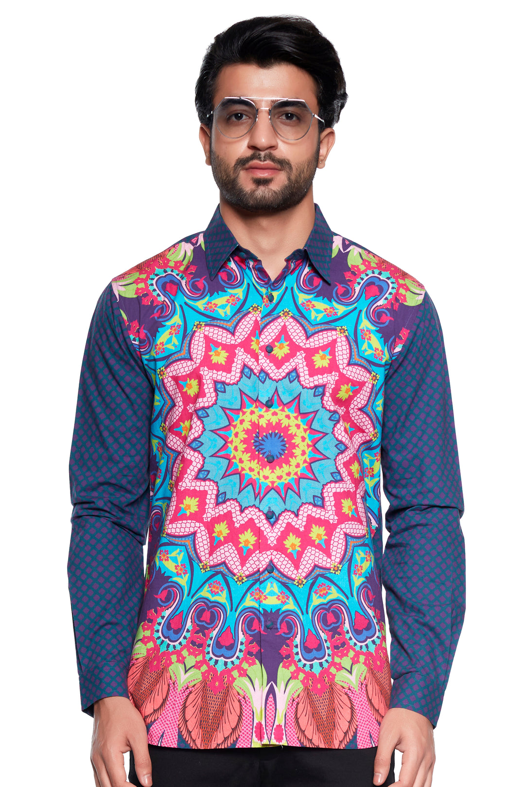 Blue Kalido Mens Shirt-Mens Wear-Siddhartha Bansal