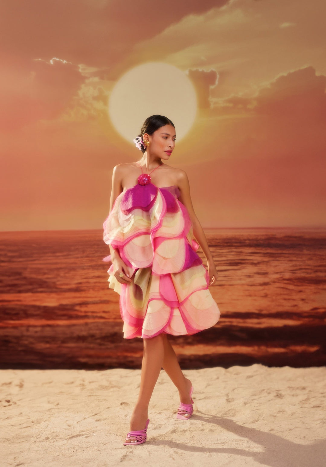 Cherry Blossom Layer Dress-Dresses-Siddhartha Bansal