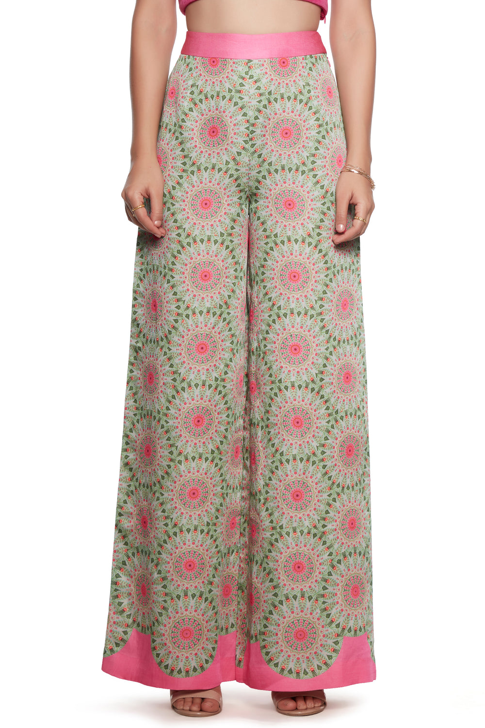 Green And Pink Pant-Pants-Siddhartha Bansal